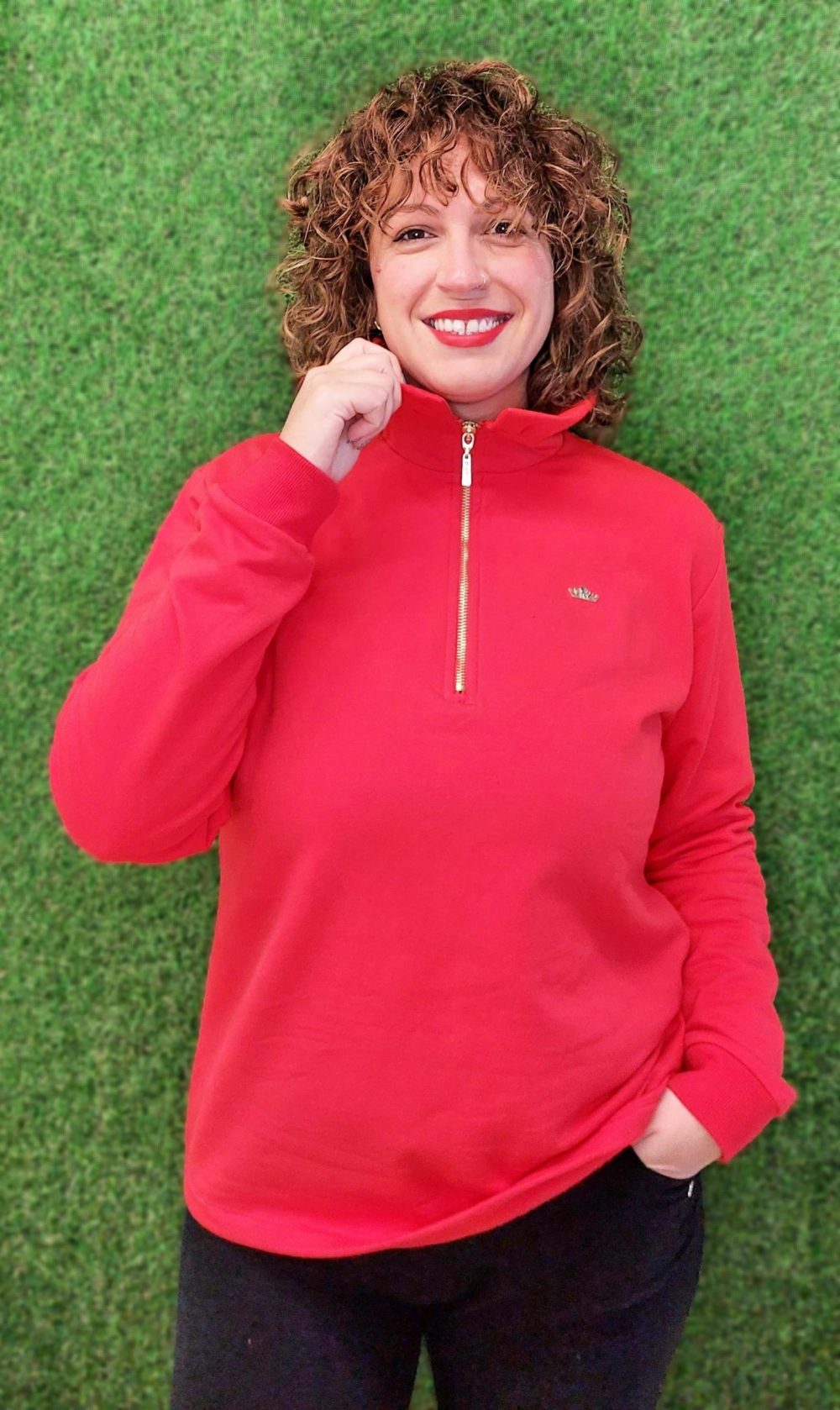 SUDADERA CON MEDIA CREMALLERA