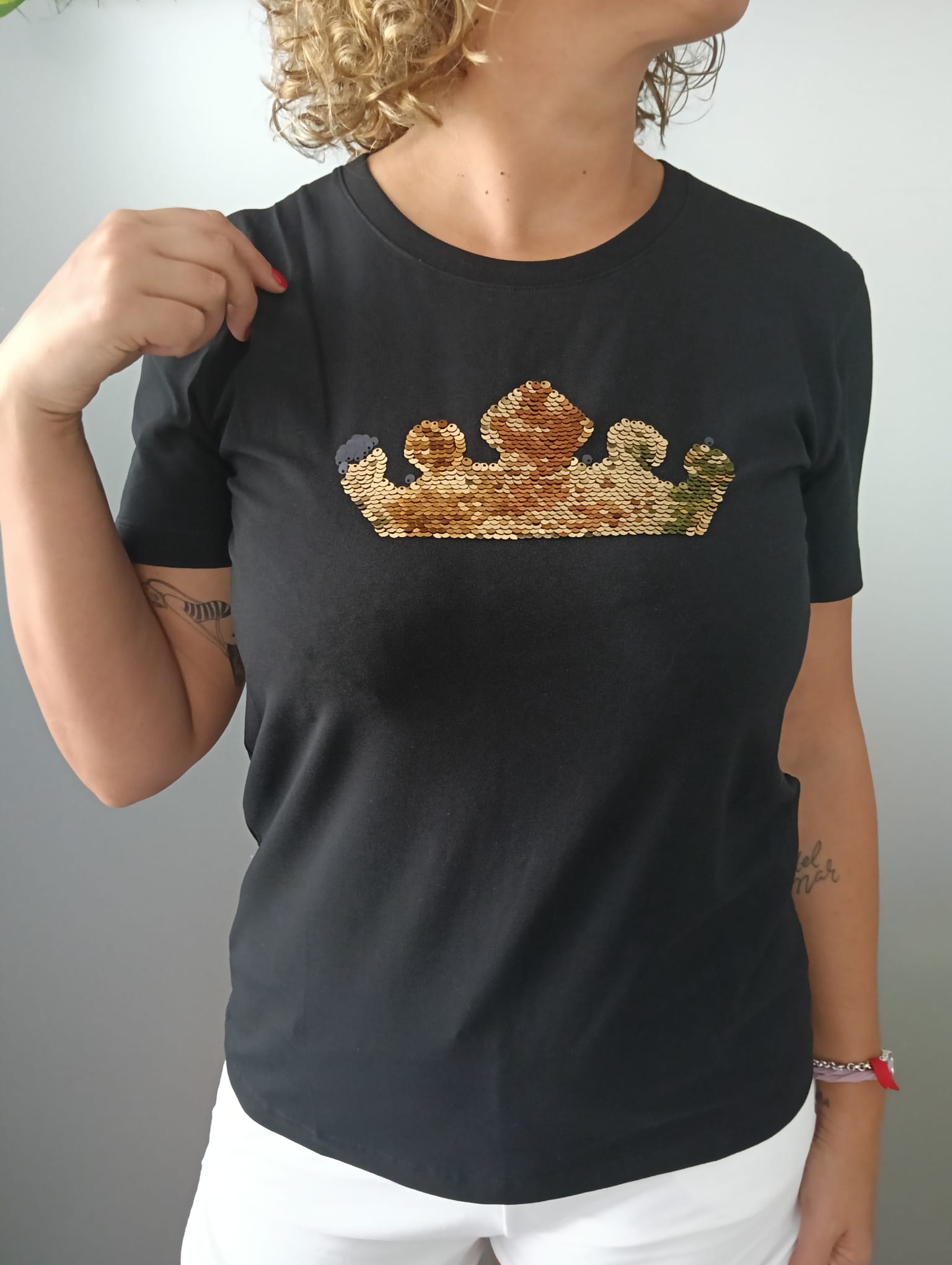 CAMISETA VERANO CORONA LENTEJUELAS REVERSIBLE