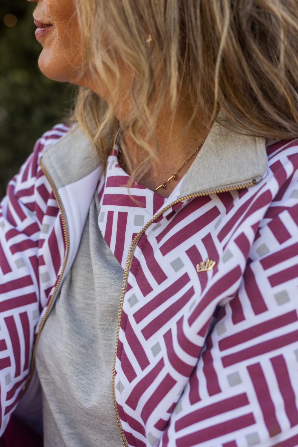 CHAQUETA GEOMETRIA GRANATE - Imagen 4