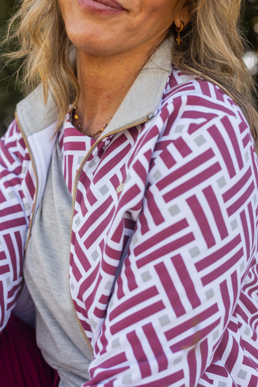 CHAQUETA GEOMETRIA GRANATE - Imagen 3